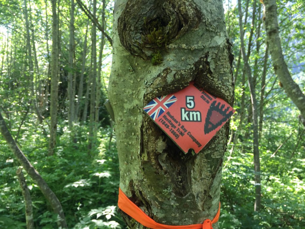 One of the trail markers along the route
