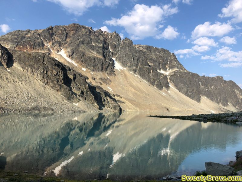 A view of Mount Rethel from my campsite alongside Wedgemount Lake, July 2018