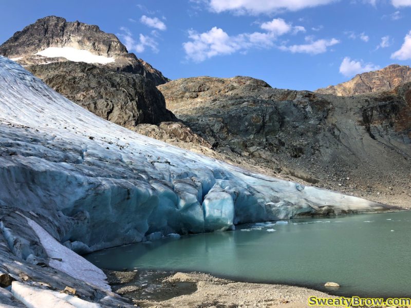The bottom of Wedgemount Glacier, east of Wedgemount Lake.